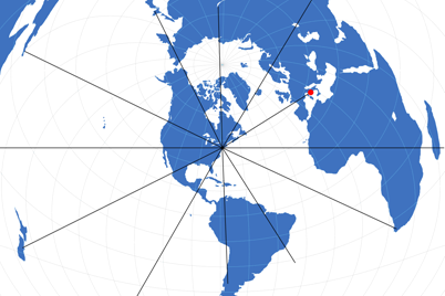 Azimuthal equidistant projection