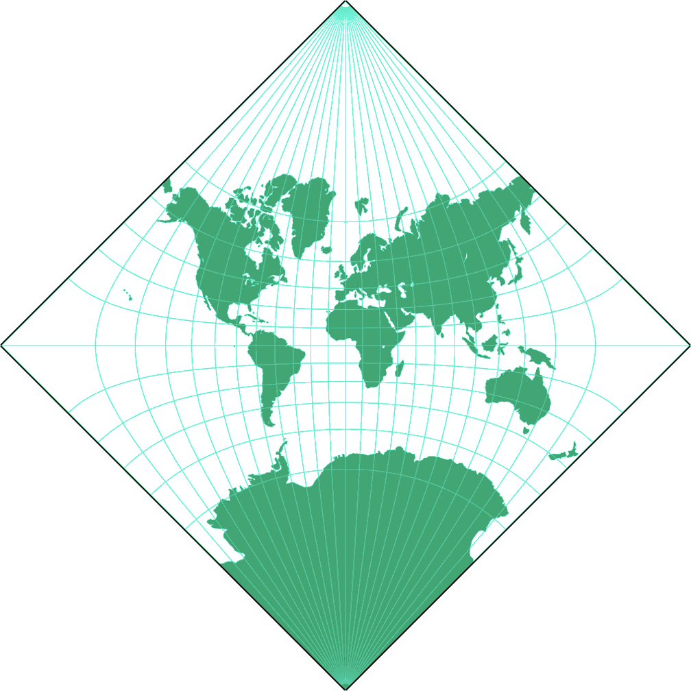 Adams World in a Square II Silhouette Map