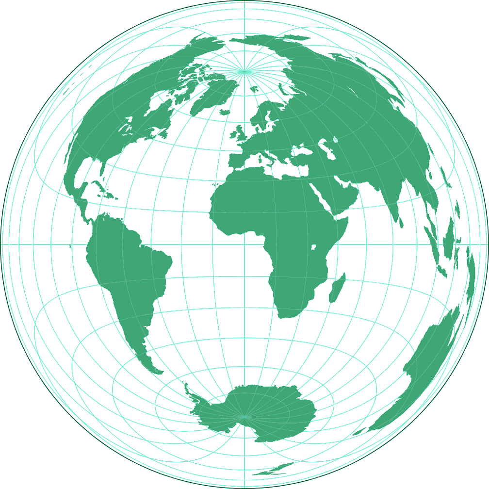 Azimuthal equal-area (equat.) Silhouette Map