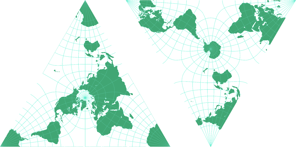 Lee Conformal Tetrahedral Projection Silhouette Map