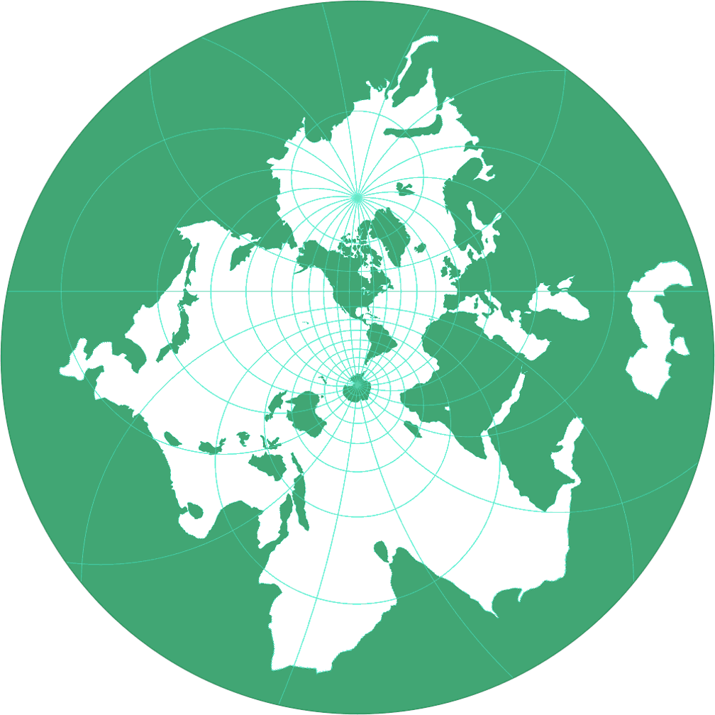 Spilhaus Stereographic Silhouette Map