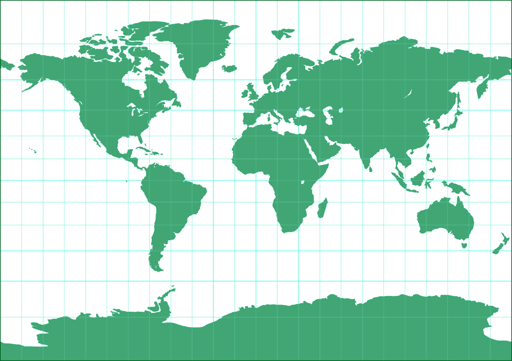 Tobler’s variant 1 of Miller Cylindrical Silhouette Map