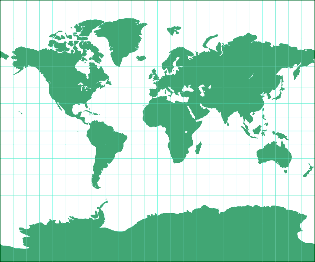 Tobler’s variant 2 of Miller Cylindrical Silhouette Map