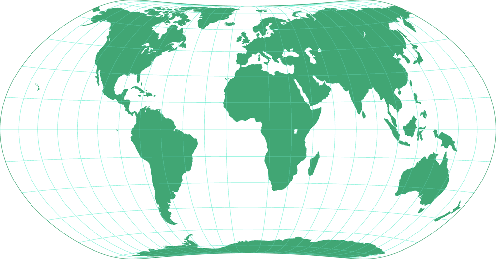 Wagner VII with Rounded Corners and Point Poles Silhouette Map