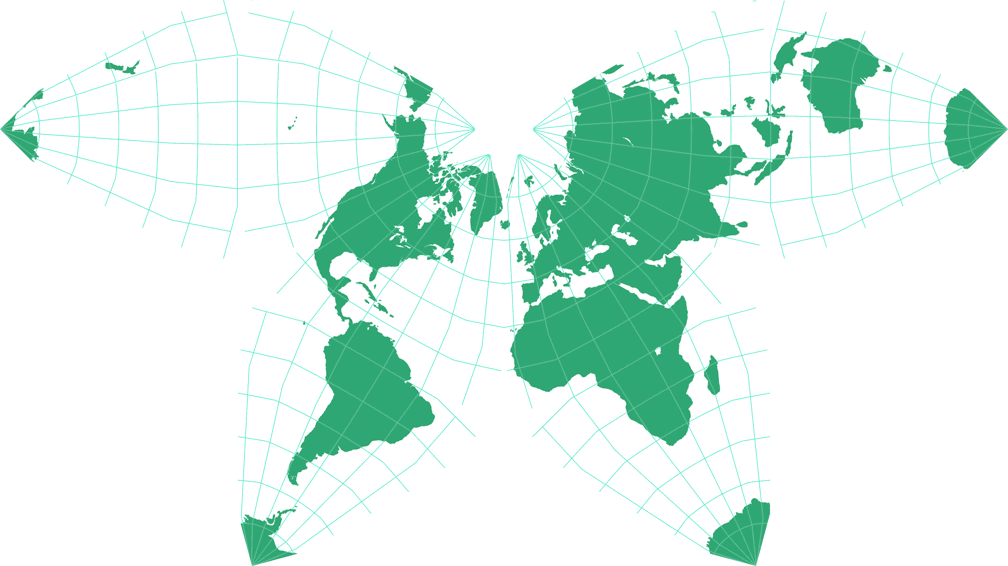 Waterman Butterfly (alternative arrangement) Silhouette Map