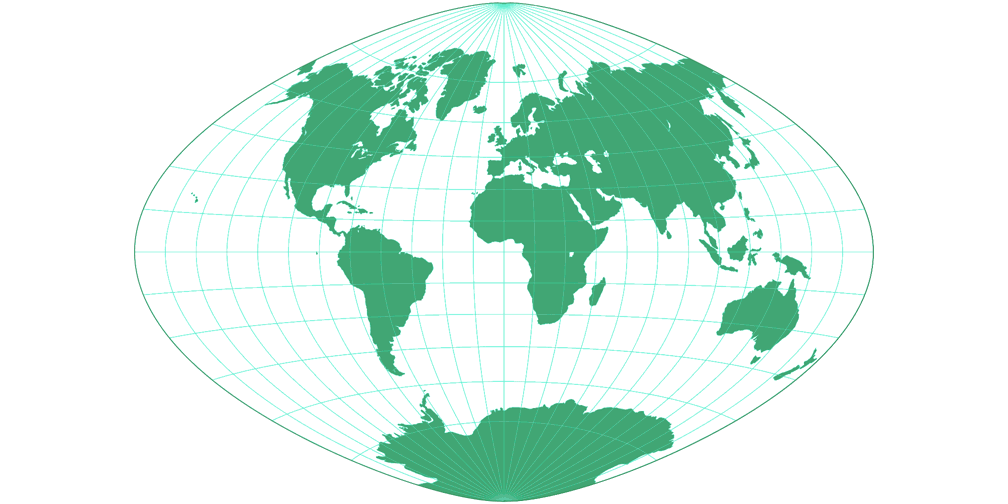 Aitoff-van-der-Grinten 65 Silhouette Map