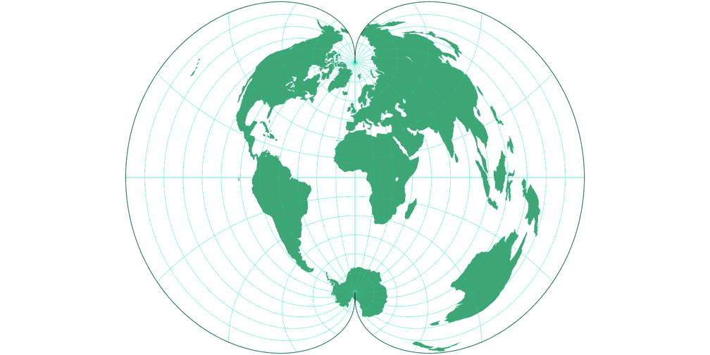 American Polyconic Silhouette Map