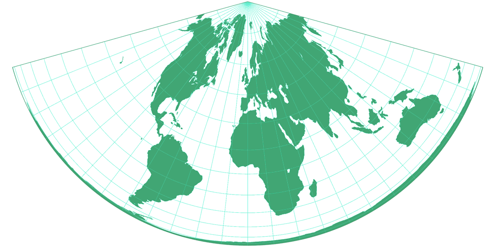 CM Lambert Equal-Area Conic Silhouette Map