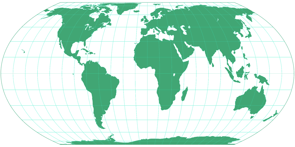 Equal Earth Silhouette Map