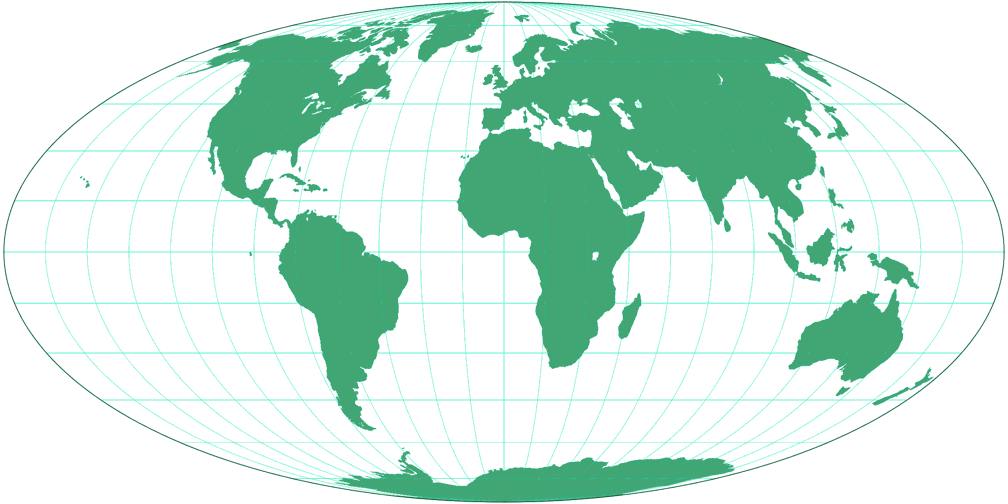 Mollweide Silhouette Map