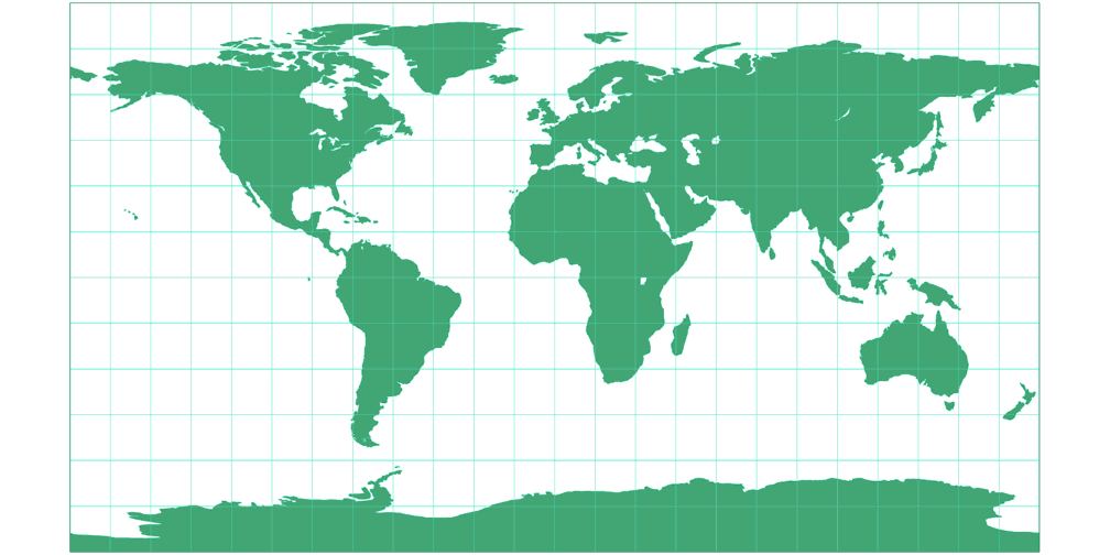Equirectangular (28°) Silhouette Map
