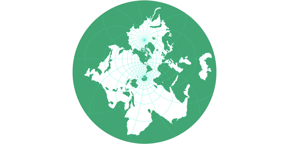 Spilhaus Stereographic Silhouette Map
