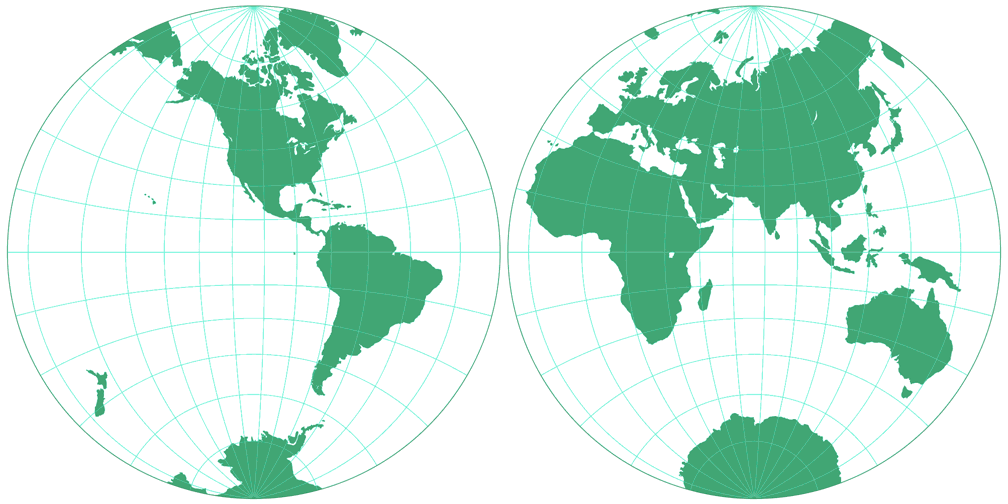 Stereographic (Hem.) Silhouette Map