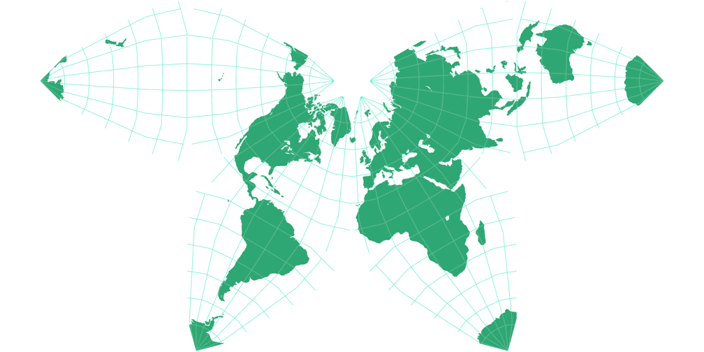 Waterman Butterfly (alternative arrangement) Silhouette Map