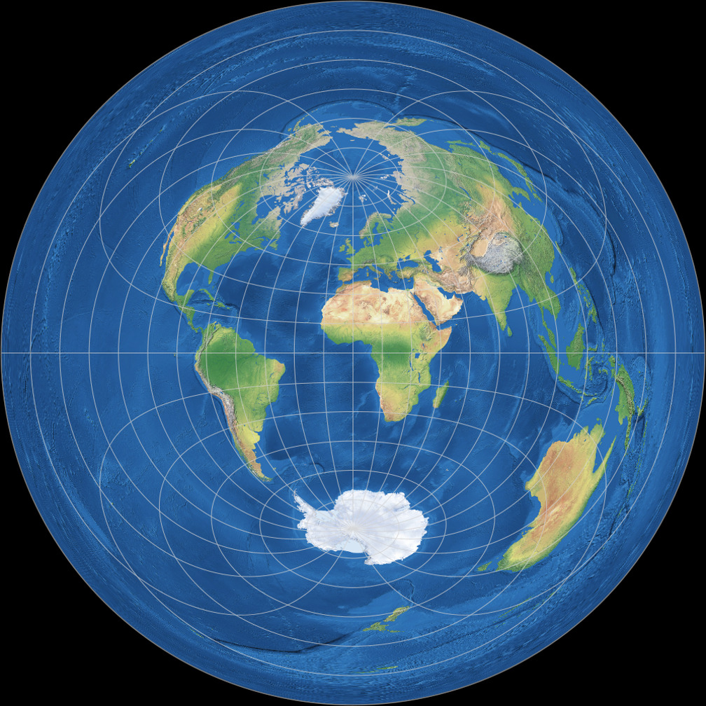 Azimuthal Equidistant Projection (equatorial aspect)