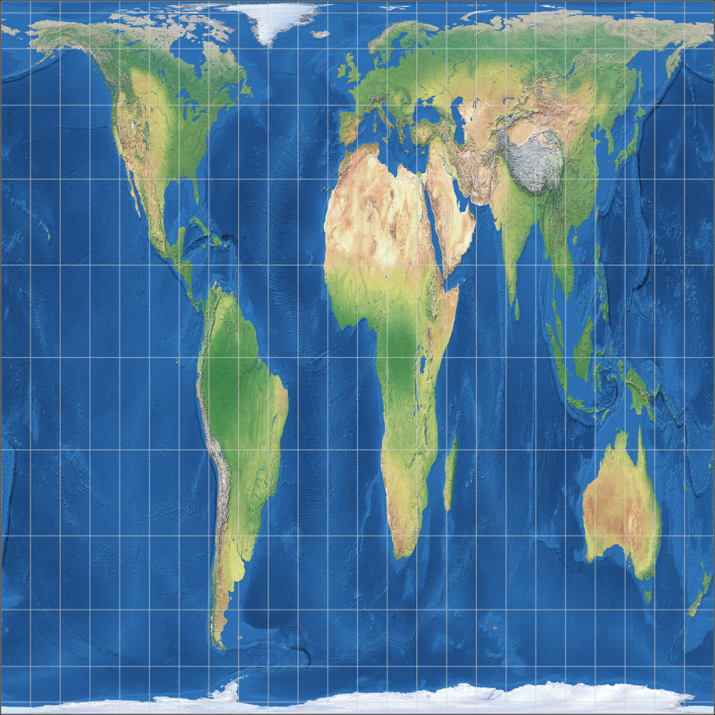 Tobler’s World in a Square: Compare Map Projections