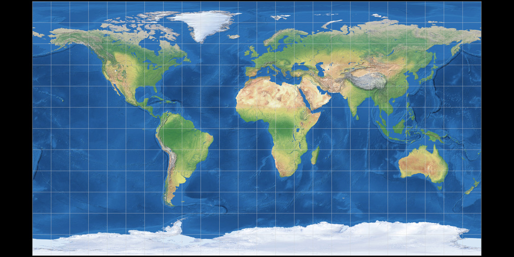 Patterson Cylindrical vs. Equirectangular (28°): Compare Map Projections