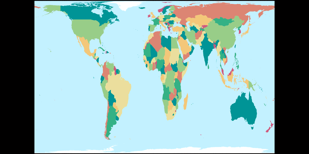 peterson projection map vs world