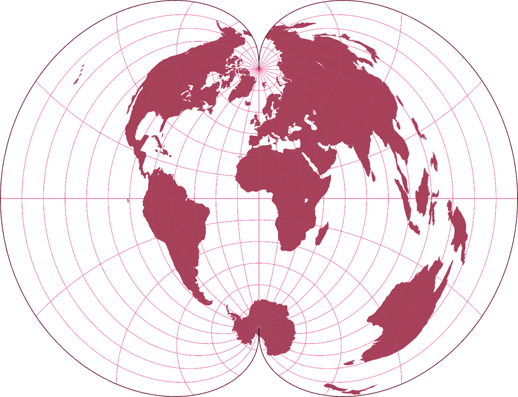 American Polyconic Silhouette Map