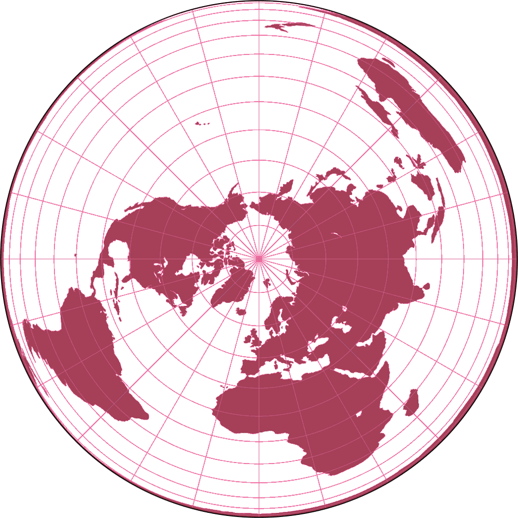 Azimuthal equal-area (polar) Silhouette Map
