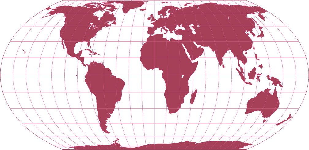 Equal Earth Silhouette Map