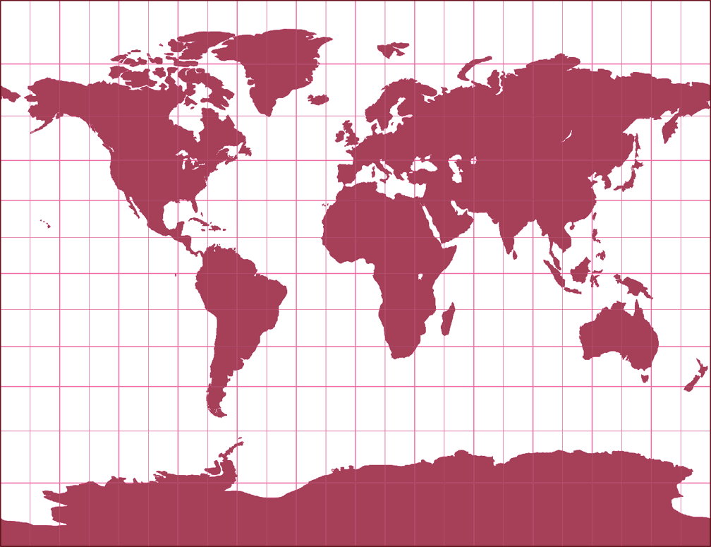 Gall Stereographic Silhouette Map