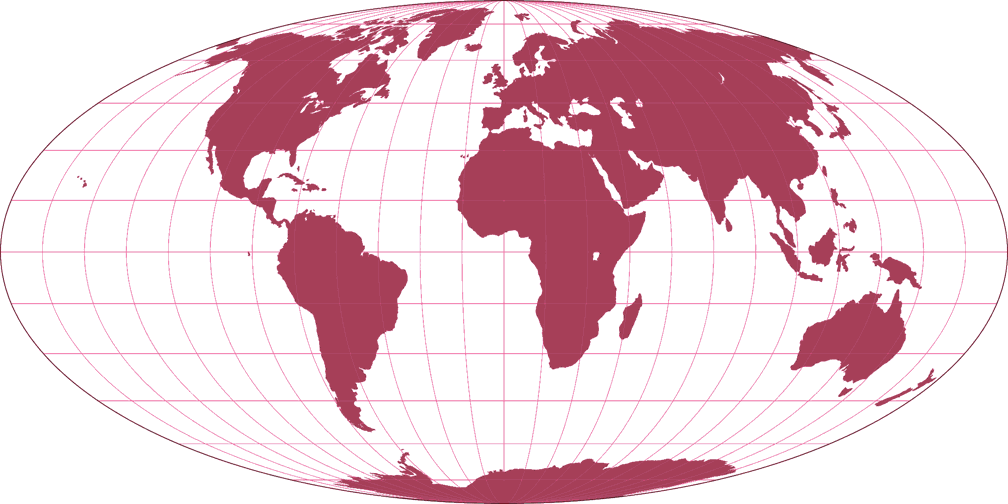 Mollweide Silhouette Map