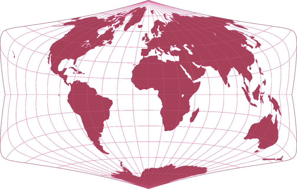 Strebe-Sinusoidal 26°S Silhouette Map