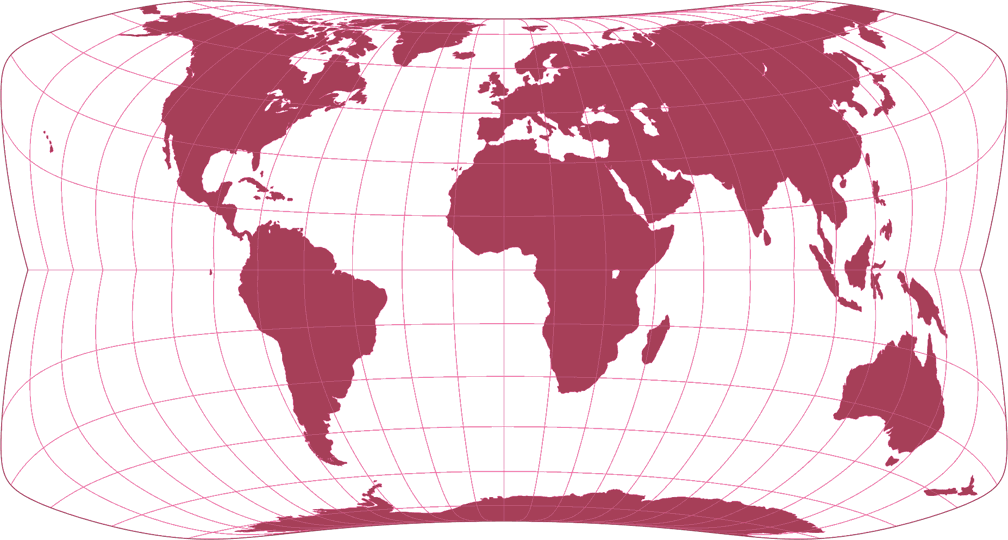 Strebe-Snyder Pointed-Pole 35°S Silhouette Map