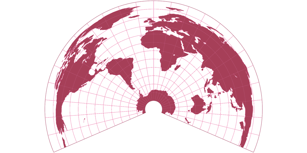 20/60S Equidistant Conic Silhouette Map