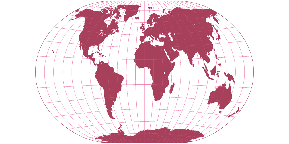 A4 Projection Silhouette Map