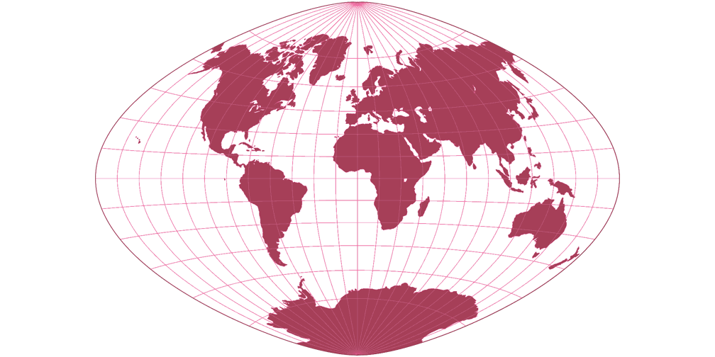 Aitoff-van-der-Grinten 65 Silhouette Map