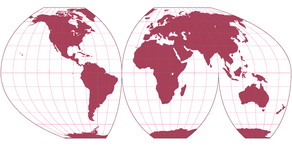 McBryde-Thomas Flat-Polar Quartic (interrupted) Silhouette Map