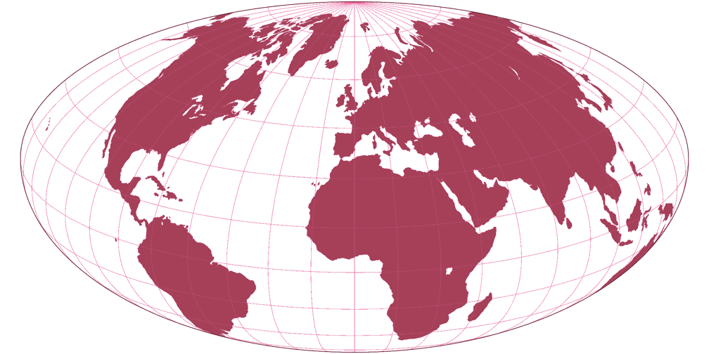 Raisz Half-ellipsoidal Silhouette Map