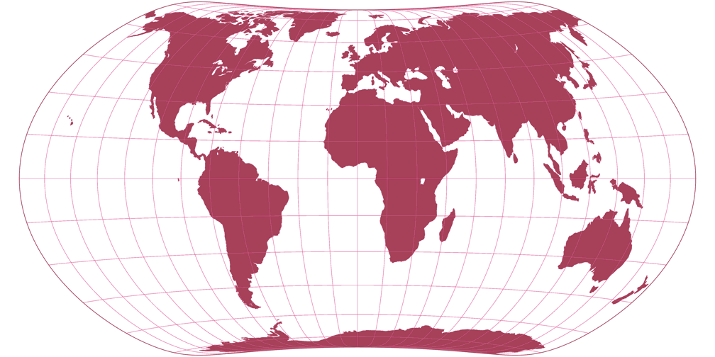 Wagner VII with Rounded Corners and Point Poles Silhouette Map