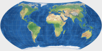 Entfernungsbezogene Weltkarte (distance-related map; approximation.) Thumbnail