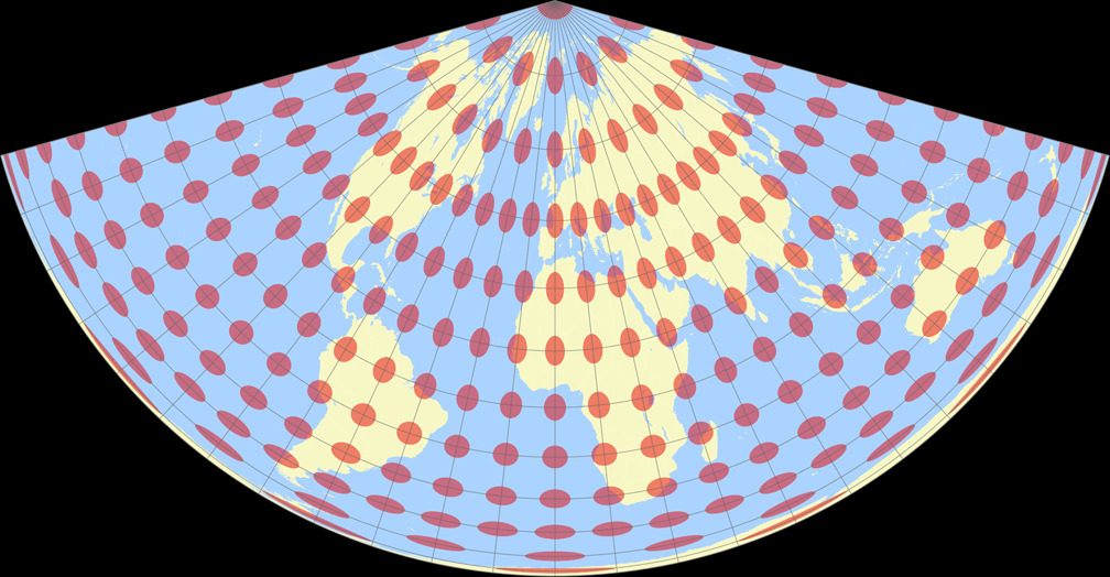 CM Lambert Equal-Area Conic Tissot Indicatrix