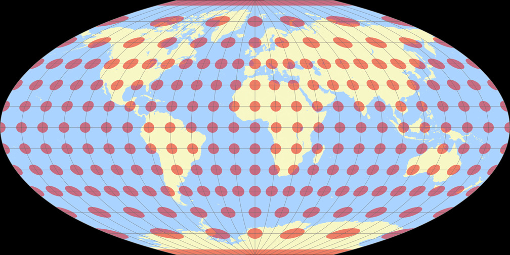 Denoyer Semi-Elliptical Tissot Indicatrix