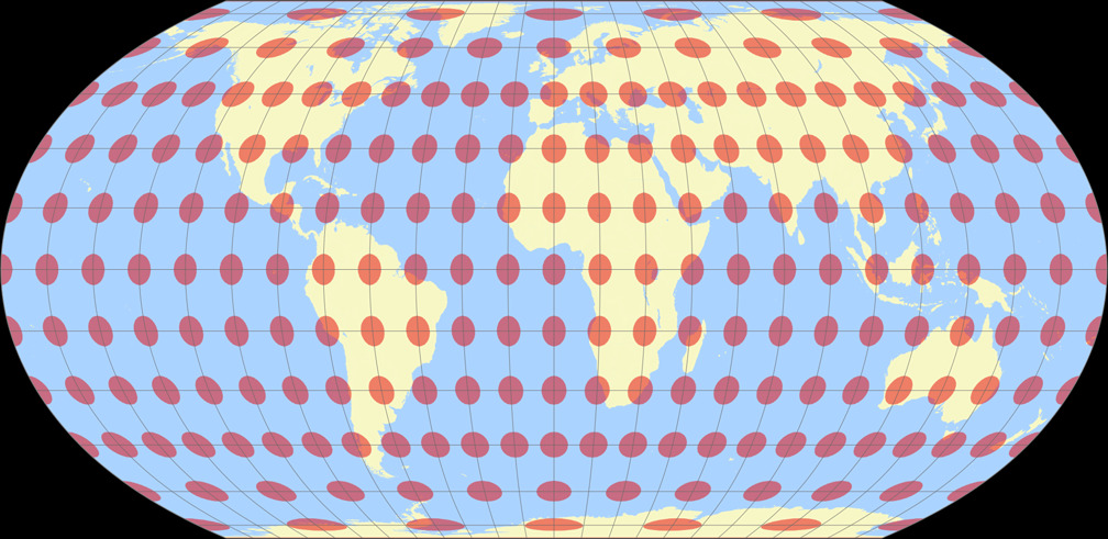 Equal Earth Tissot Indicatrix