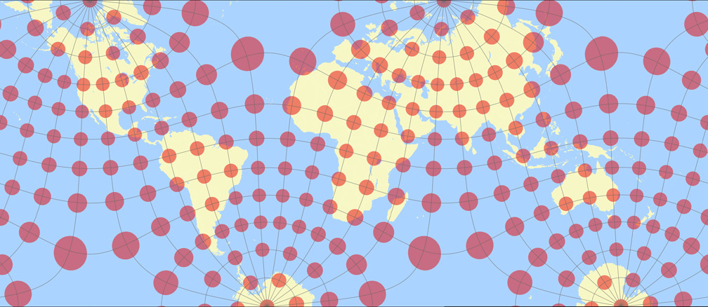 Markley’s Tetrahedral Map Tissot Indicatrix