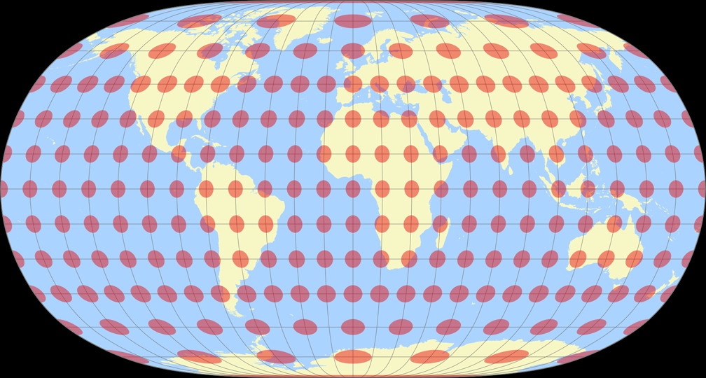 Natural Earth II Tissot Indicatrix