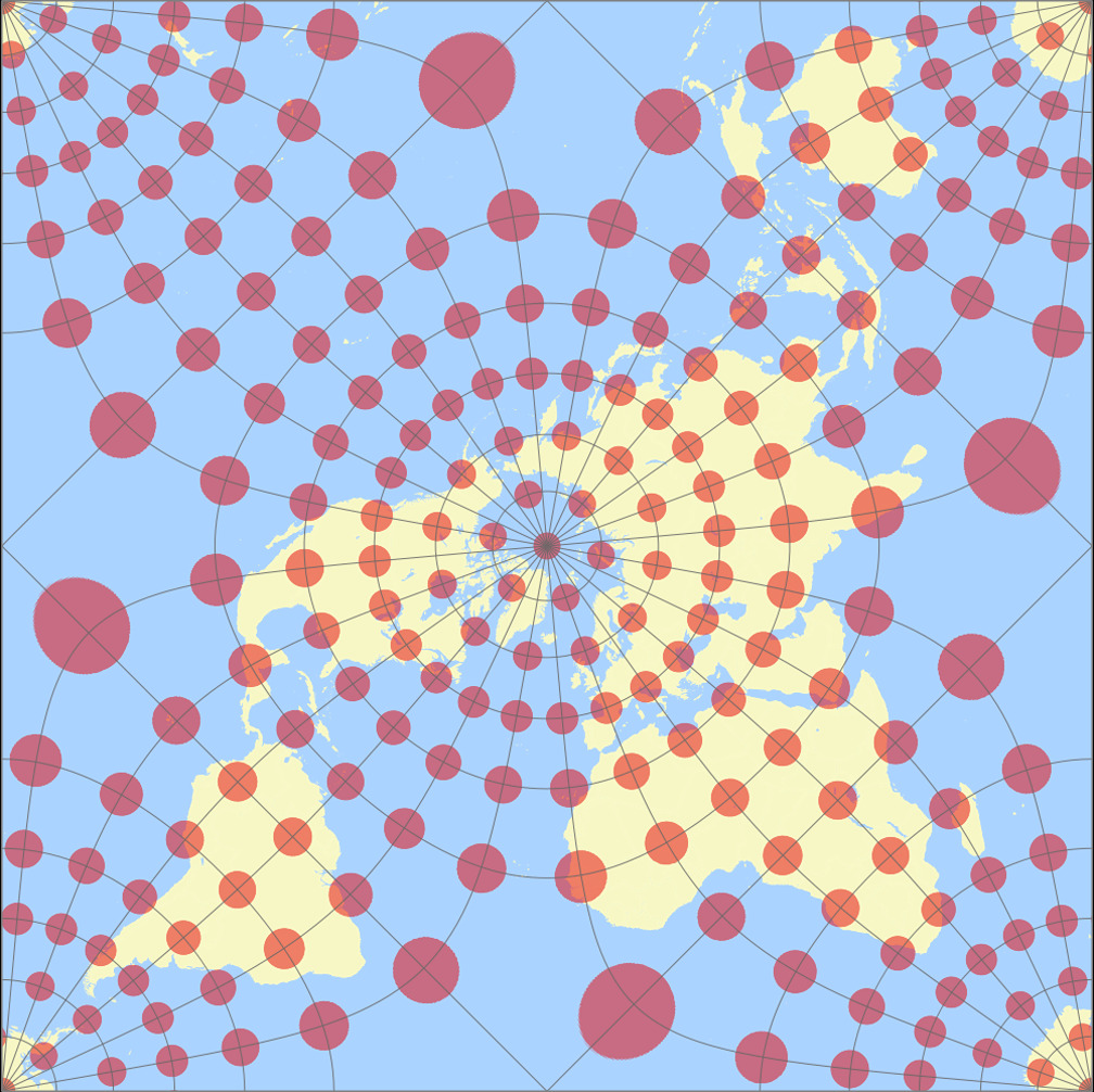 Peirce Quincuncial Tissot Indicatrix