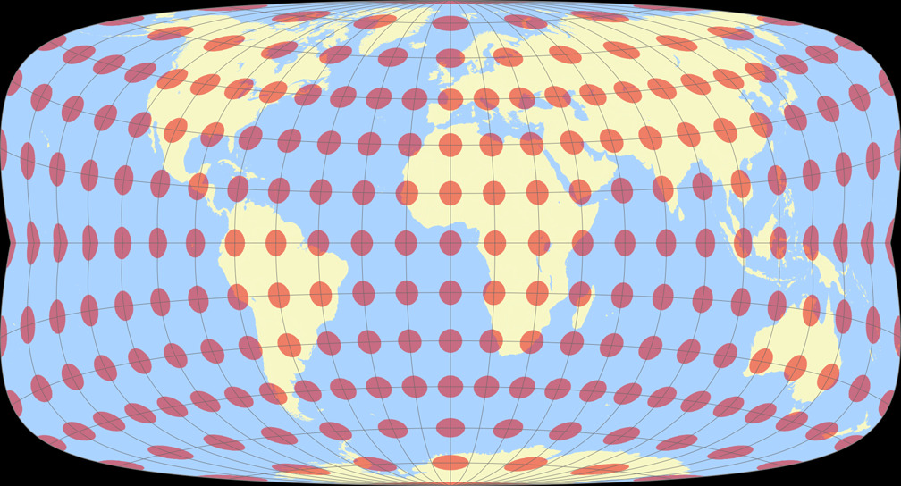 Strebe-Mollweide 24°S Tissot Indicatrix