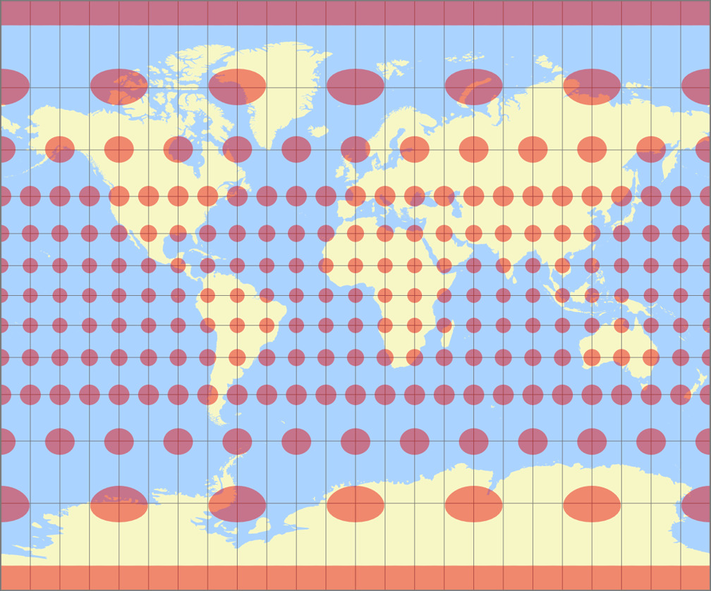 Tobler’s variant 2 of Miller Cylindrical Tissot Indicatrix