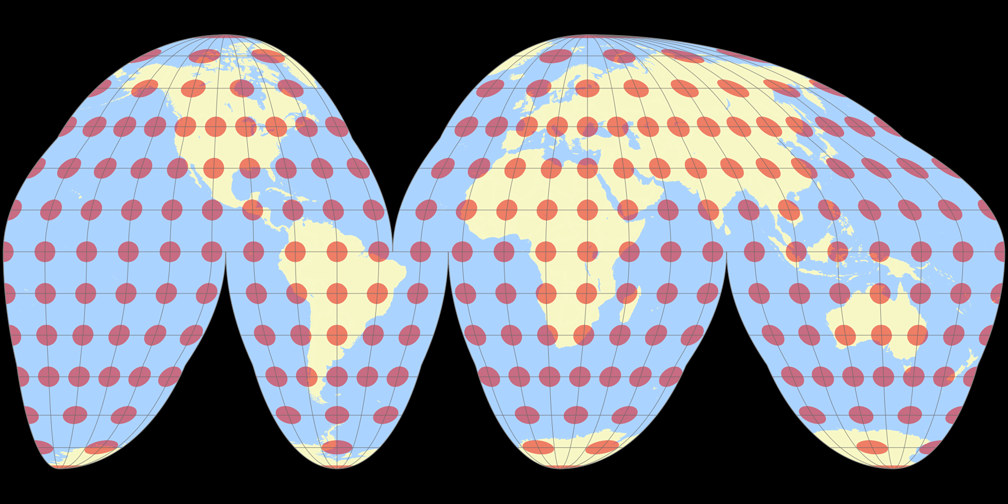 Goode Homolosine Compare Map Projections