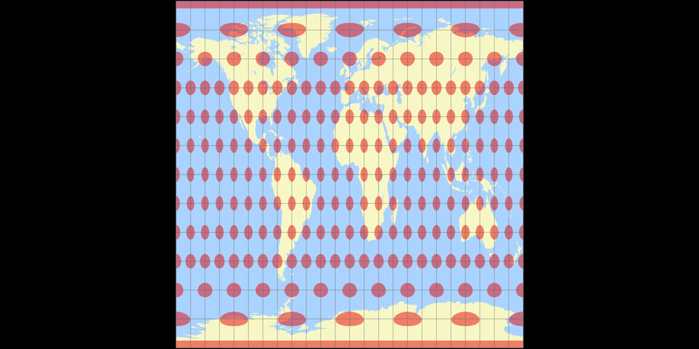 Equirectangular (60°) Tissot Indicatrix