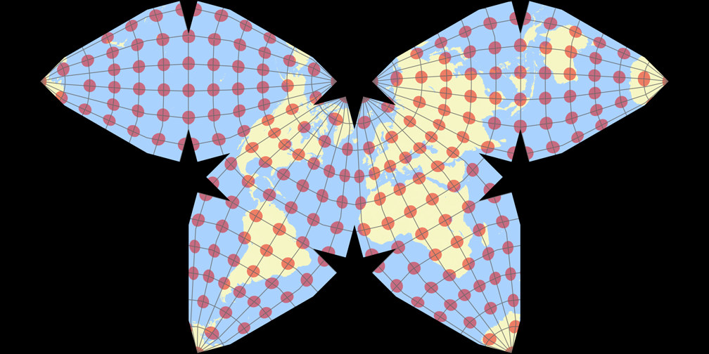 Waterman Butterfly (alternative arrangement) Tissot Indicatrix