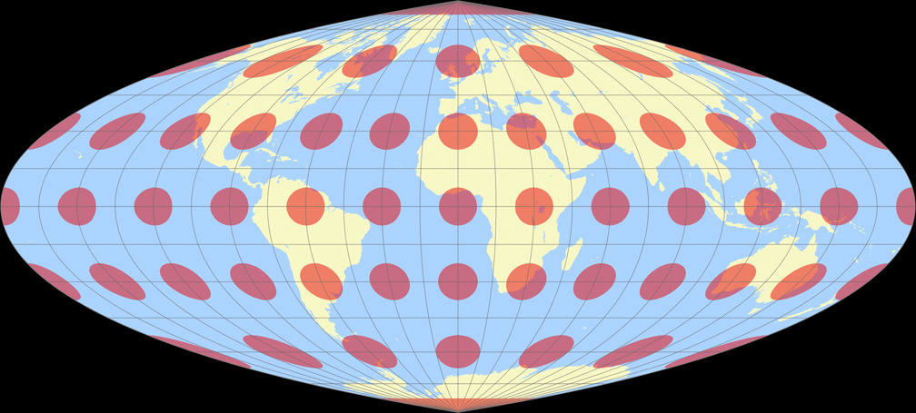 Quartic Authalic Tissot Indicatrix