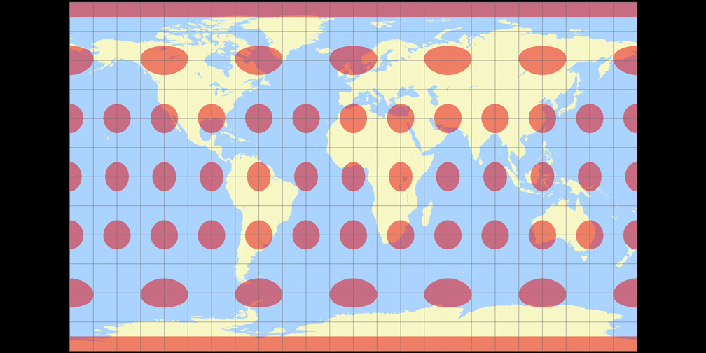 Equirectangular (35.6°) Tissot Indicatrix