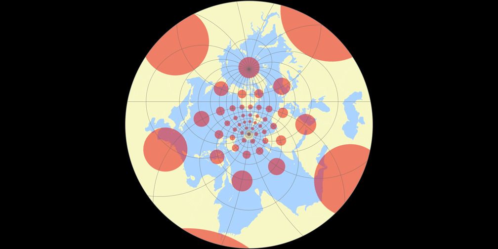 Spilhaus Stereographic Tissot Indicatrix